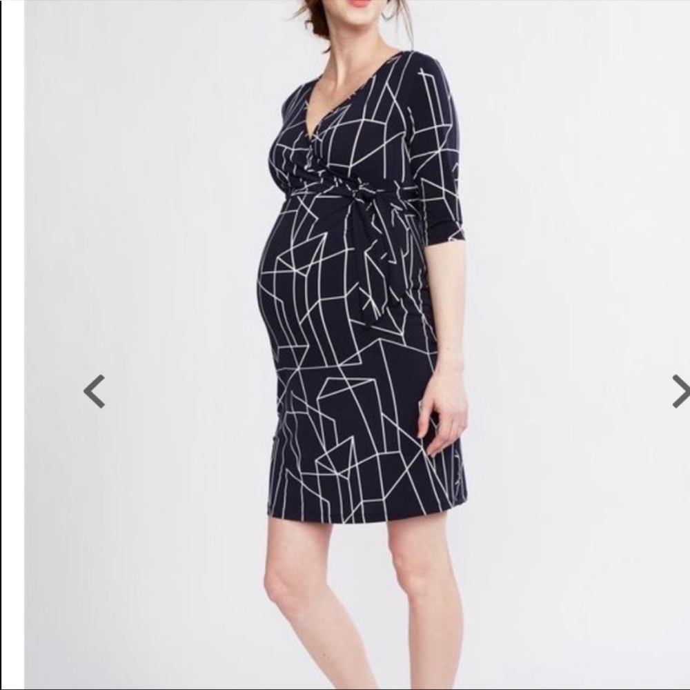 Ripe for A Pea in the Pod geometrical maternity dress - M